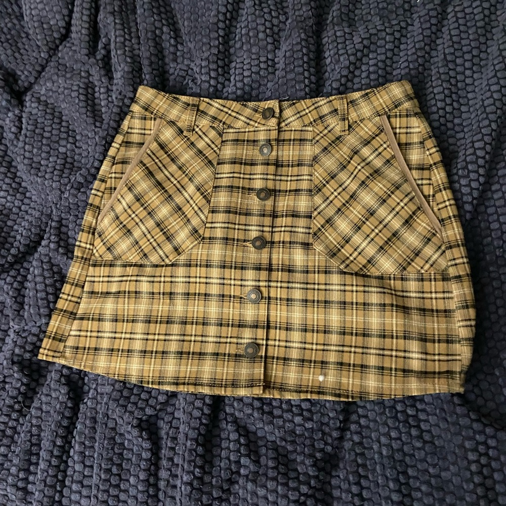 Sky and Sparrow Plaid Mini-Skirt